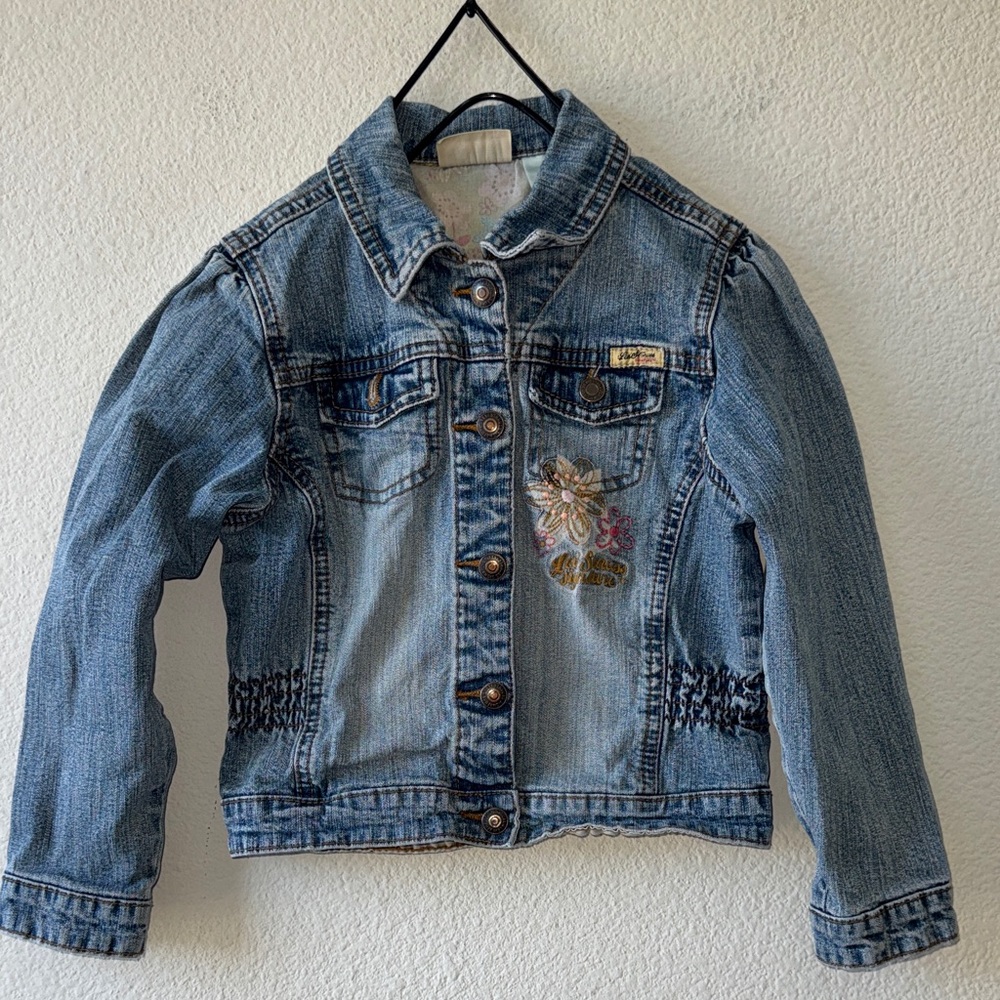 LEVIS STRAUSS Signature Little Toddler Girls 5T Denim Jacket Embroidered Flowers